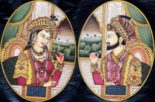 El emperador Shah Jahan y su esposa Mumtaz Mahal