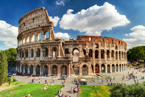 Vista del Coliseo de Roma en Italia