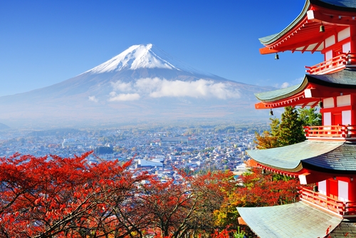Vista del Monte Fuji en Japon