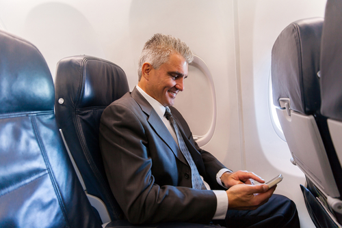 Pasajero en un avion