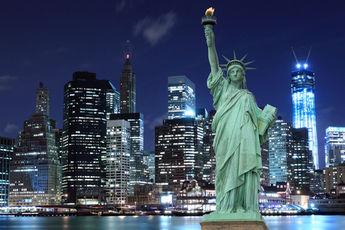 Nueva York con la Estatua de la Libertad