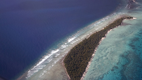 Vista aérea de las Islas Marshall