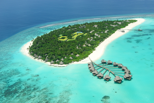 Vista aérea de las islas Maldivas