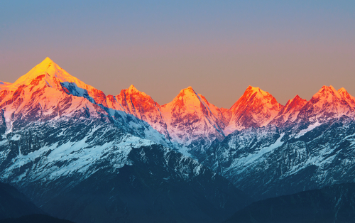 atardecer en el Himalaya