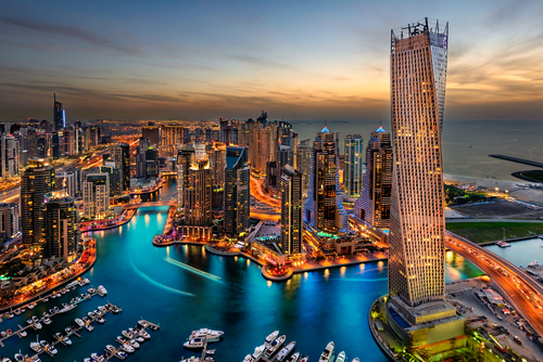 Vista aérea de Emiratos árabes