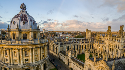 Vista aérea de la universidad de Oxford 