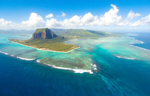Vista aérea de Isla Mauricio