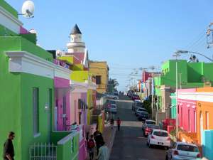 Casas de colores en Bo Kaap en Ciudad del Cabo