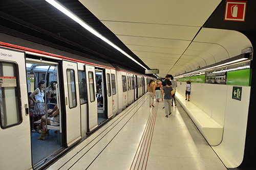 Estación de metro de Drassanes en Barcelona
