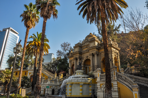 Cerro de Santa Lucía en Santiago de Chile