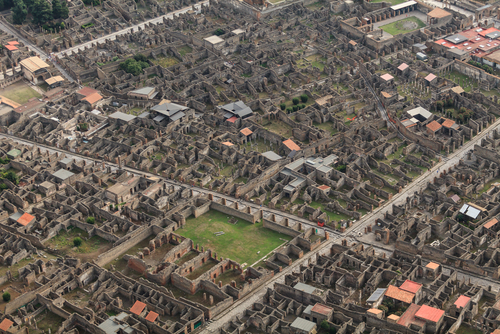 Vista aérea de Pompeya