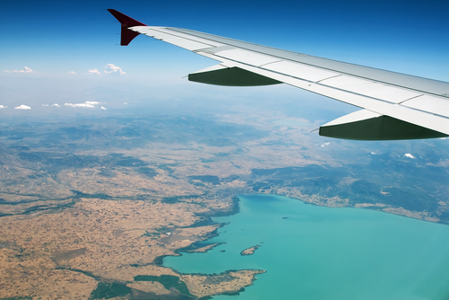 Mar Mediterráneo desde un avión