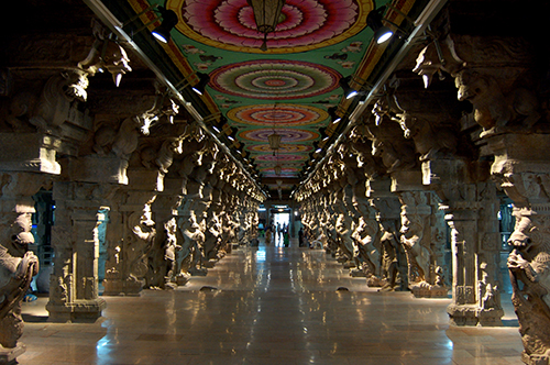 Sala de las Mil columnas en Meenakshi Amman