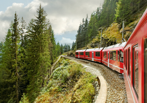 Tren atravesando Suiza