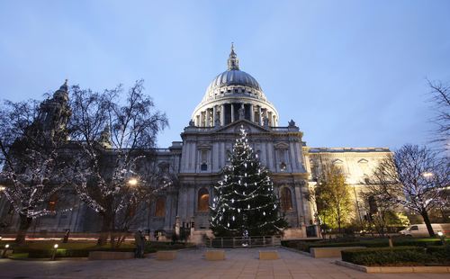 Catedral de St. Paul en Londres en Navidad
