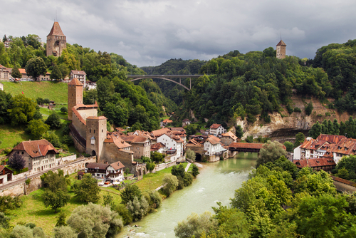 Vista de Friburgo en Suiza