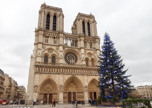 Notre Dame de París en Navidad