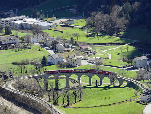 Línea de tren en Suiza