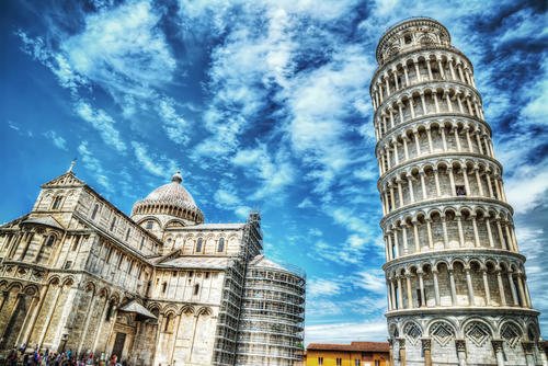 Ciudad de Pisa en la Toscana
