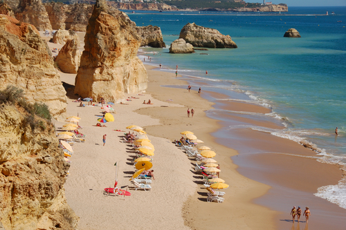 Playa da Rocha en el Algarve