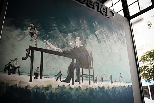 Mural en la cafeteria el Cairo de Rosario