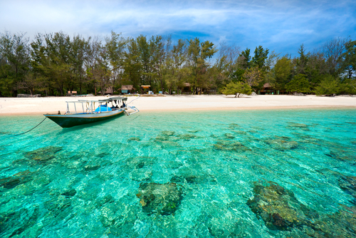 Playa en las islas Gili en Bali