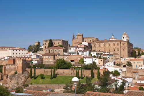 Vista de Cáceres en Extremadura 