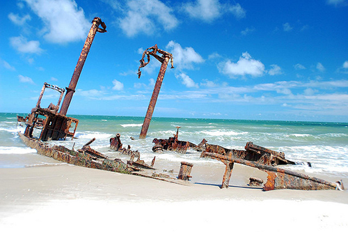 Barco en Praia-do-Cassino