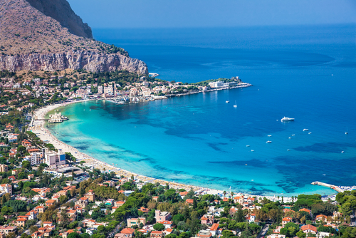 Playa de Mondello en Palermo