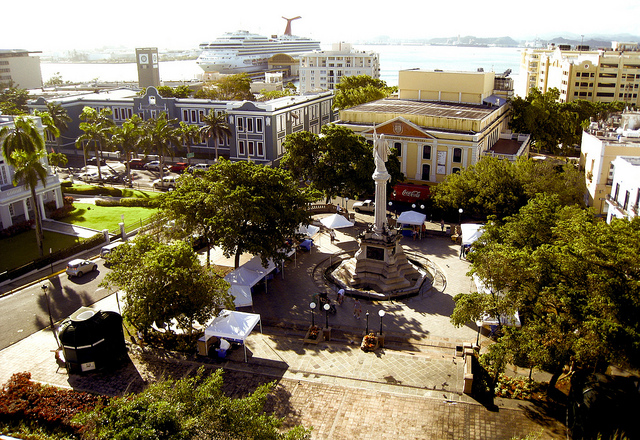 Plaza Colón en Viejo San Juan