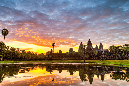 Templosd e Angkor al atardecer