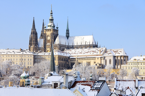 Castillo de Praga en invierno