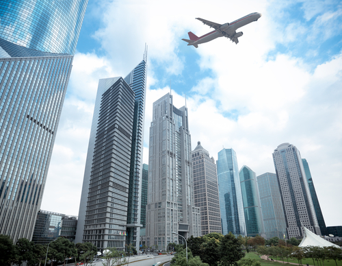 Avión sobre Shangai