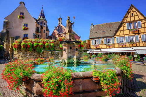 Vista de Egisheim en Alsacia