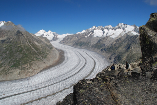 Glaciar Aletsch en los Alpes