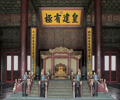 Trono imperial en la Ciudad Prohibida de Pekín
