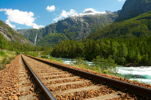 Vías de tren en Noruega