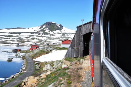 Paisaje noruego desde el tren