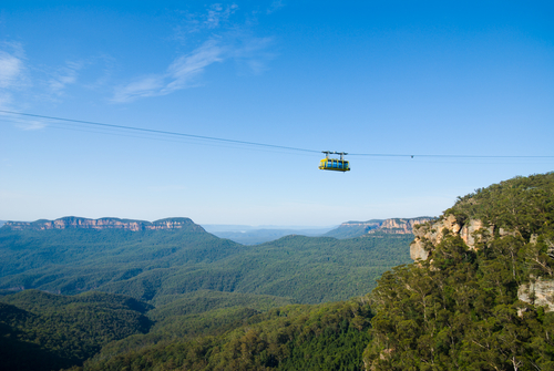 Teleférico en las Montañas Azules