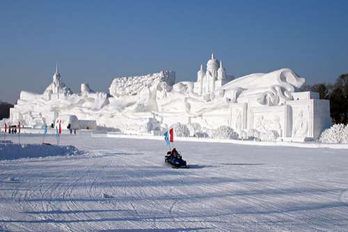 Escultura de nieve en Harbin