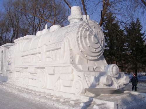 Escultura de nieve en Harbin