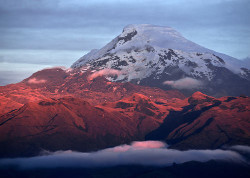 Volcán Cayambe en Ecuador