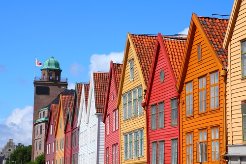 Barrio de Bryggen en Bergen