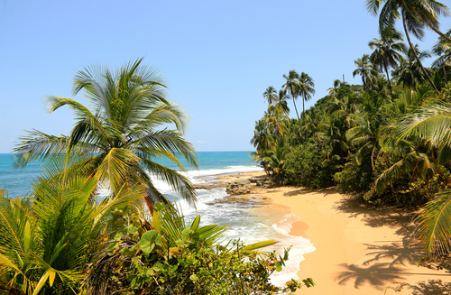 Playa en Manzanillo en Costa Rica