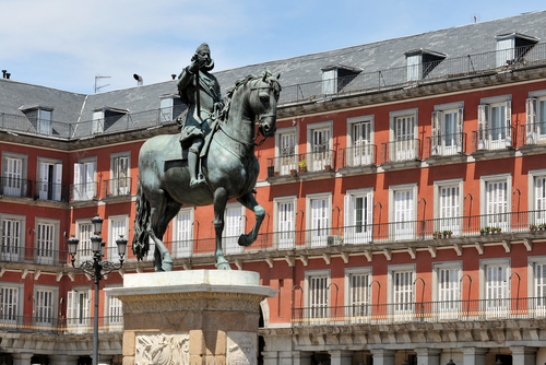 Estatua de Felipe III en la Plaza Mayor de Madrid