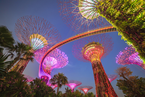 Gardens by the Bay por la noche
