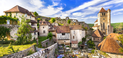 Saint-Cirq Lapopie en el valle del Lot