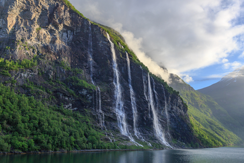 Cascada de las Siete Hermanas en Noruega
