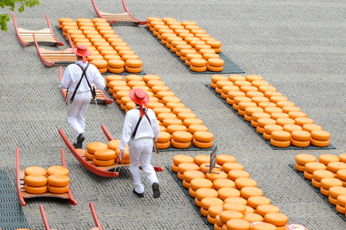 Mercado de queso de Alkmaar en Holanda