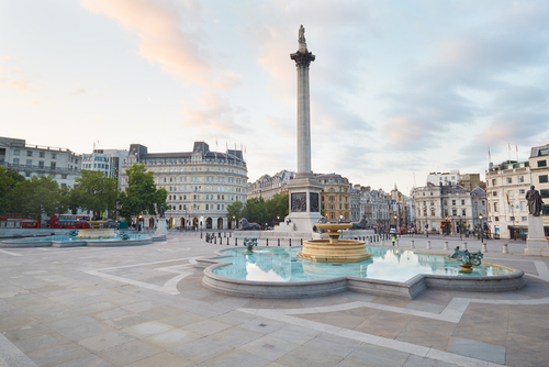 Trafalgar Square, zona para alojarse en Londres 